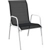 Stohovatelné zahradní židle 2 ks ocel a textilen [313072] (Barva Černá)