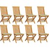 Zahradní židle s mi poduškami 8 ks masivní teak [3072918] (Barva Šedá)