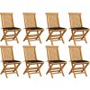Zahradní židle s mi poduškami 8 ks masivní teak [3072918] (Barva Šedá)