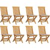Zahradní židle s mi poduškami 8 ks masivní teak [3072918] (Barva Šedá)
