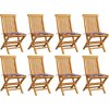 Zahradní židle s mi poduškami 8 ks masivní teak [3072918] (Barva Šedá)