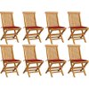 Zahradní židle s mi poduškami 8 ks masivní teak [3072918] (Barva Šedá)