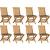 Zahradní židle s mi poduškami 8 ks masivní teak [3072918] (Barva Šedá)