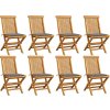 Zahradní židle s mi poduškami 8 ks masivní teak [3072918] (Barva Šedá)