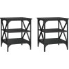 Odkládací stolky 2 ks 40x42x50 cm kompozitní dřevo [825773] (Barva Černá)