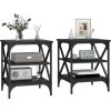 Odkládací stolky 2 ks 40x42x50 cm kompozitní dřevo [825773] (Barva Černá)