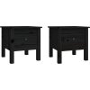Odkládací stolky 2 ks 40 x 40 x 39 cm masivní borovice [813793] (Barva Černá)