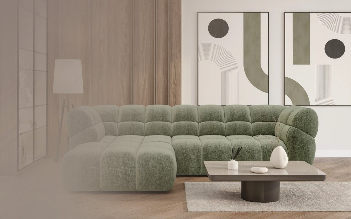 zelena sedací souprava