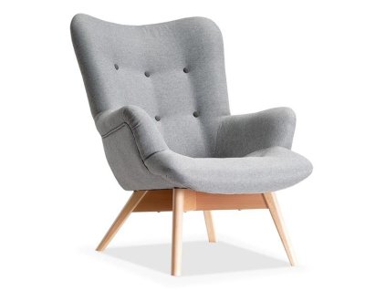 křeslo Fin v látce Malmo 90 - pohled zepředu