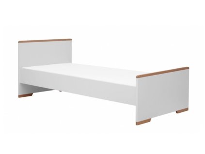 postel pinio snap 90x200 cm bílá buk s matrací na bílém pozadí