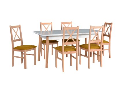 Jídelní stůl Oslo VIII, 6x židle Nilo X