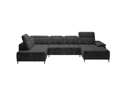 Sedací souprava Focus XL do tvaru U s elketrickým výsuvem sedu a čtyřmi polohovatelnými záhlavníky.