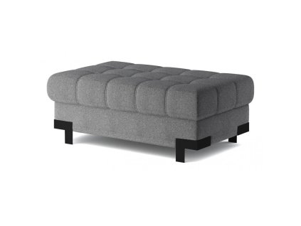 Taburet Selva . moderní design s výrazným čtvercovým prošíváním a černé kovové nožky výšky 10 cm.