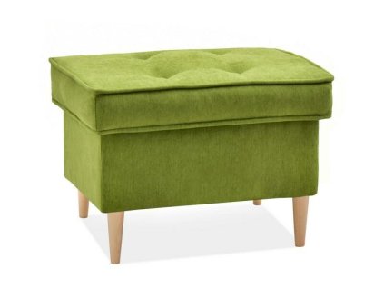 podnožka malmo v mechově zelené látce aston 6 – pohled zepředu