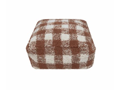 Puf / taburet Lorena Canals - hnědý, kostkovaný