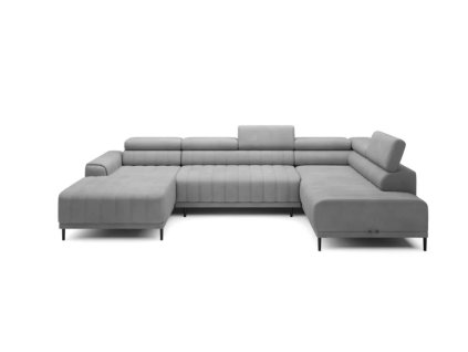Velká rohová sedací souprava Caldo XL od Wersal - prostorný model do tvaru U s elegantním prošíváním, rozkladem typu Puma a velkým úložným prostorem.
