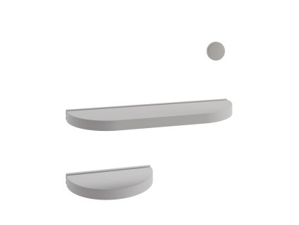 Sada polic a věšáků Match - 3 ks, šedá