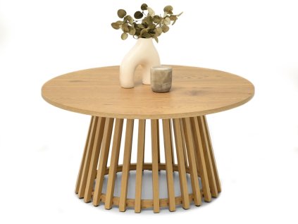 kulatý konferenční stolek karsten 80 v dubovém odstínu