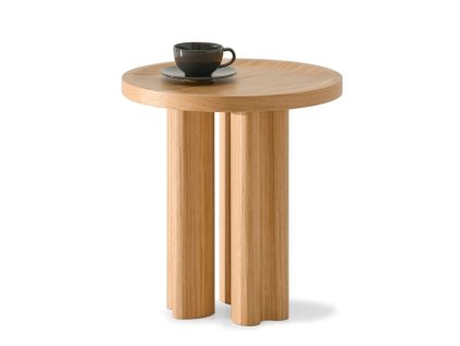 malý odkládací stolek alpin a v odstínu dub