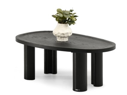 oválný konferenční stolek alpin b v černé barvě na bílém pozadí