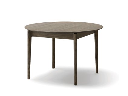 rozkládací stůl plot pt04 tmavý dub kulatá deska