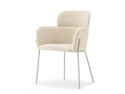 jídelní židle biagio v béžovém veluru se světlou kovovou podnoží