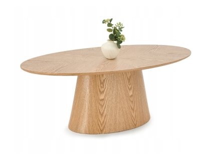 oválný konferenční stolek v dekoru dubové dýhy