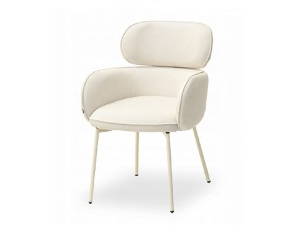 krémová jídelní židle arlen mírný boční pohled na bílém pozadí