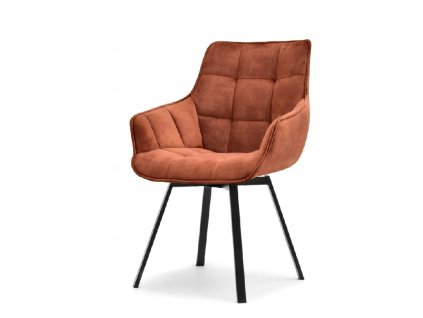 otočná jídelní židle aruba měděný velur z boku