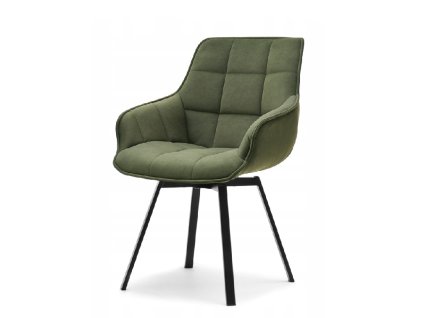 otočná jídelní židle aruba mechově zelený velur z boku