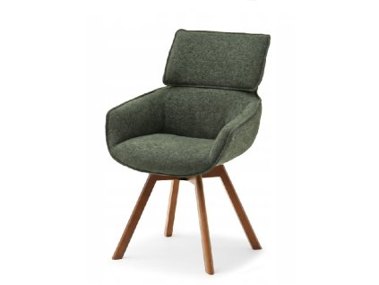 otočná jídelní židle dorian zelený odstín z boku
