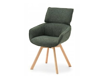 židle dorian zelená s bukovým podnožím detail