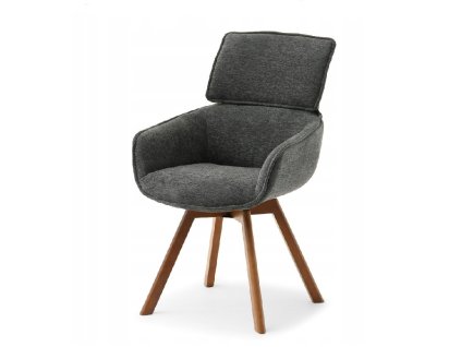 otočná jídelní židle dorian grafitová zepředu na bílém pozadí