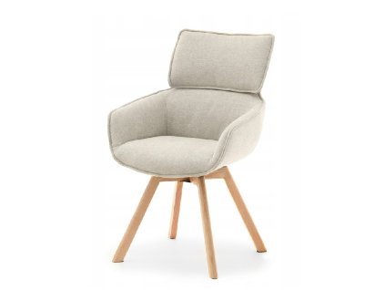 otočná jídelní židle dorian béžová zepředu odstín dub