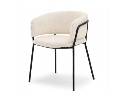jídelní židle sorin krémová buklé černé kovové podnoží