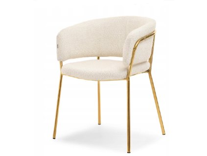 jidelni zidle sorin kremova buklé zlate kovove podnozi