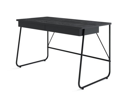 pracovní stůl match černý s kovovým podnožím