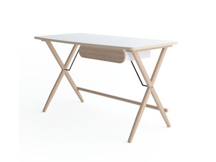 pracovní stůl match bílý světlý dub