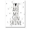 černobílý plakát you are my sunshine na bavlněném plátně