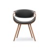 Jídelní židle Bent, ořech/černá ekokůže