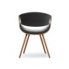 Jídelní židle Bent, ořech/černá ekokůže