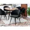 Moderní židle Sensi - černá látka bouclé