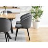 Moderní židle Sensi - tmavě šedá látka bouclé