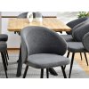 Moderní židle Sensi - tmavě šedá látka bouclé