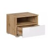 Noční stolek Zele - dub wotan/bílý lesk