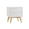 bílý noční stolek Swing na dřevěných nohách