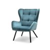 Velurové křeslo Noel - tyrkysové/kovové nohy