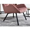 Velurové křeslo Noel - růžové/kovové nohy