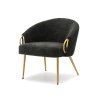 Křeslo Clara černé/zlatá podnož