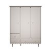 Šatní skříň Babushka - třídveřová, bílá